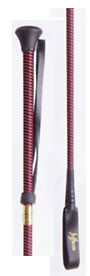 Red and Black Striped Riding Whip