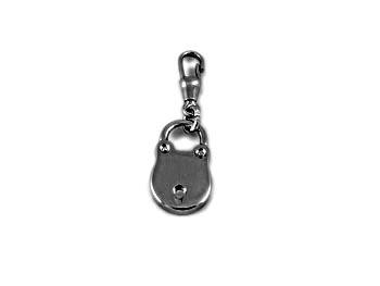 Replacement Padlock Shaped Chrome Finish Zip Runner Tag