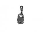 Replacement Padlock Shaped Chrome Finish Zip Runner Tag