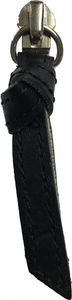 Replacement zip pull for handbags in knotted black leather Z5