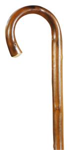 Scorched and Polished Chesnut Crook Walking Stick 3576
