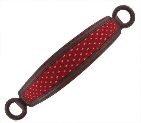 Short Shoulder Strap in brown with spotted red padding SRSS8