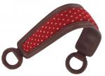 Short Shoulder Strap in brown with spotted red padding SRSS8