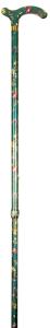 Slimline Extending Chelsea Walking Cane green floral 4099F