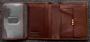 Tudor Abridged Wallet in brown Leather shown open