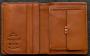 Tudor Abridged Wallet in tan Leather shown open