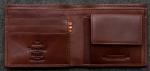 Tudor Coin Pocket Wallet in brown Leather