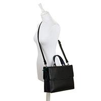 Twin Flap Large Workbag in black pace top view