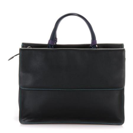 Twin Flap Large Workbag in black pace top view