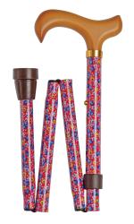 Value Folding Derby Walking Stick Red Floral 4816C