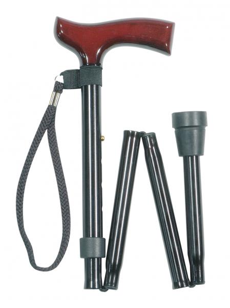 Value Folding Walking Stick black small 72 to 82cm 4809