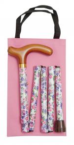 wooden handled Handbag Folding Canes pink & Purple